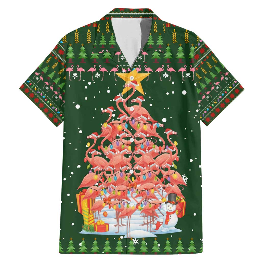 Flamingo Christmas Tree Christmas Family Matching Mermaid Dress and Hawaiian Shirt Funny Xmas Holiday Patterns - Wonder Print Shop