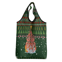 Flamingo Christmas Tree Christmas Grocery Bag Funny Xmas Holiday Patterns - Wonder Print Shop