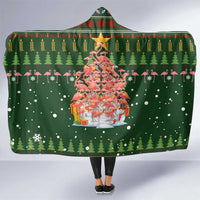 Flamingo Christmas Tree Christmas Hooded Blanket Funny Xmas Holiday Patterns - Wonder Print Shop