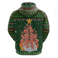 Flamingo Christmas Tree Christmas Hoodie Funny Xmas Holiday Patterns - Wonder Print Shop