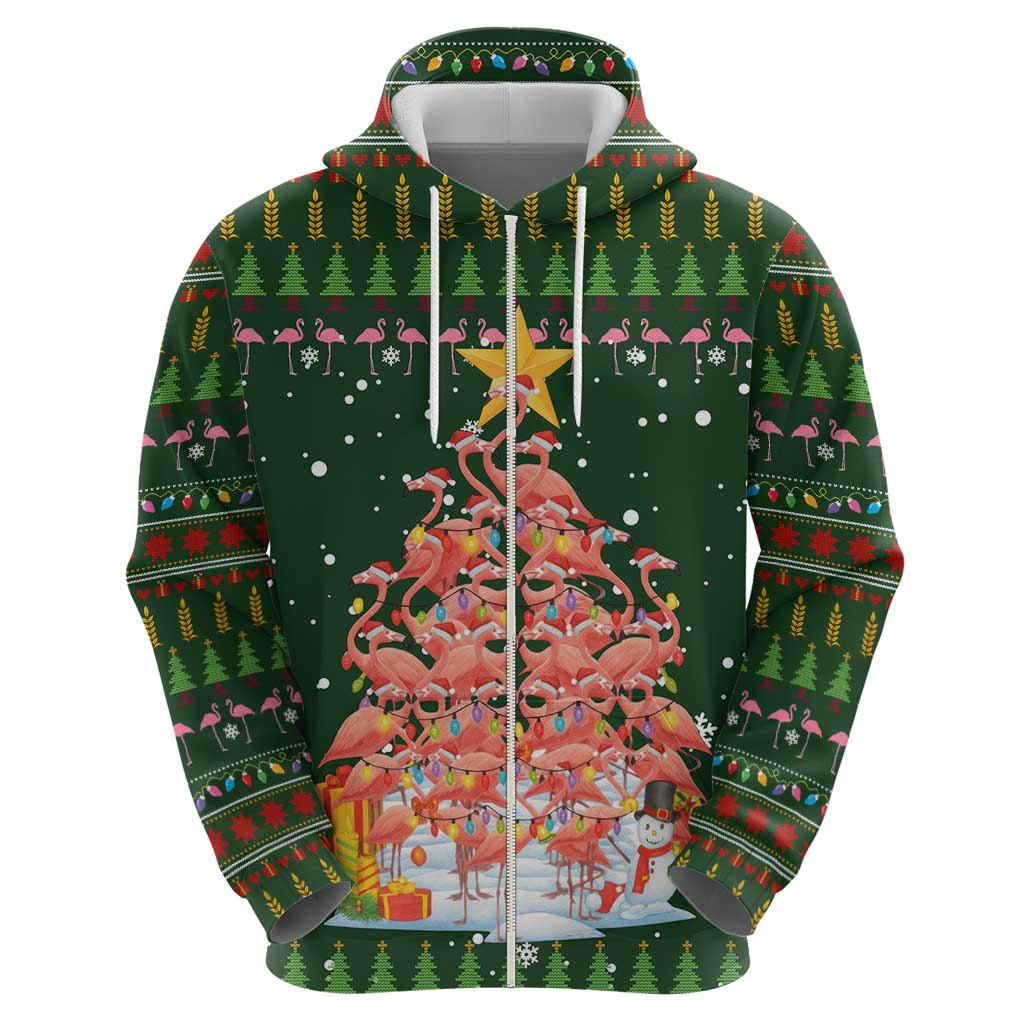 Flamingo Christmas Tree Christmas Hoodie Funny Xmas Holiday Patterns - Wonder Print Shop