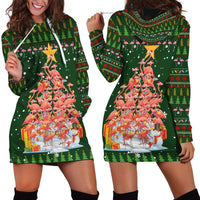 Flamingo Christmas Tree Christmas Hoodie Dress Funny Xmas Holiday Patterns - Wonder Print Shop