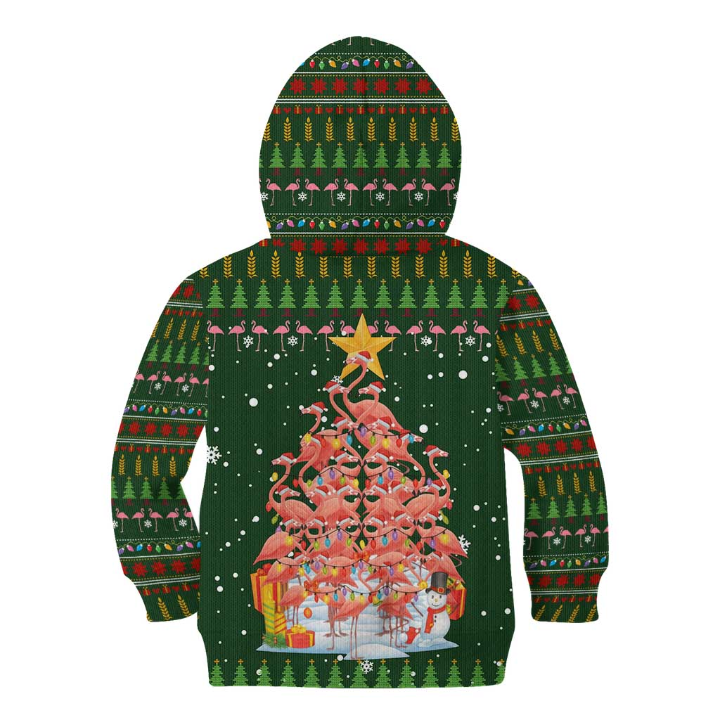 Flamingo Christmas Tree Christmas Kid Hoodie Funny Xmas Holiday Patterns - Wonder Print Shop