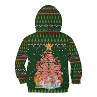 Flamingo Christmas Tree Christmas Kid Hoodie Funny Xmas Holiday Patterns - Wonder Print Shop