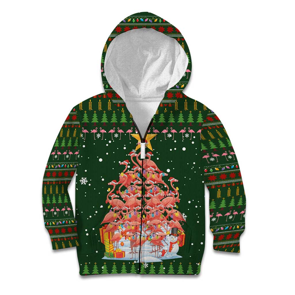 Flamingo Christmas Tree Christmas Kid Hoodie Funny Xmas Holiday Patterns - Wonder Print Shop