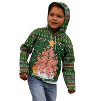Flamingo Christmas Tree Christmas Kid Hoodie Funny Xmas Holiday Patterns - Wonder Print Shop