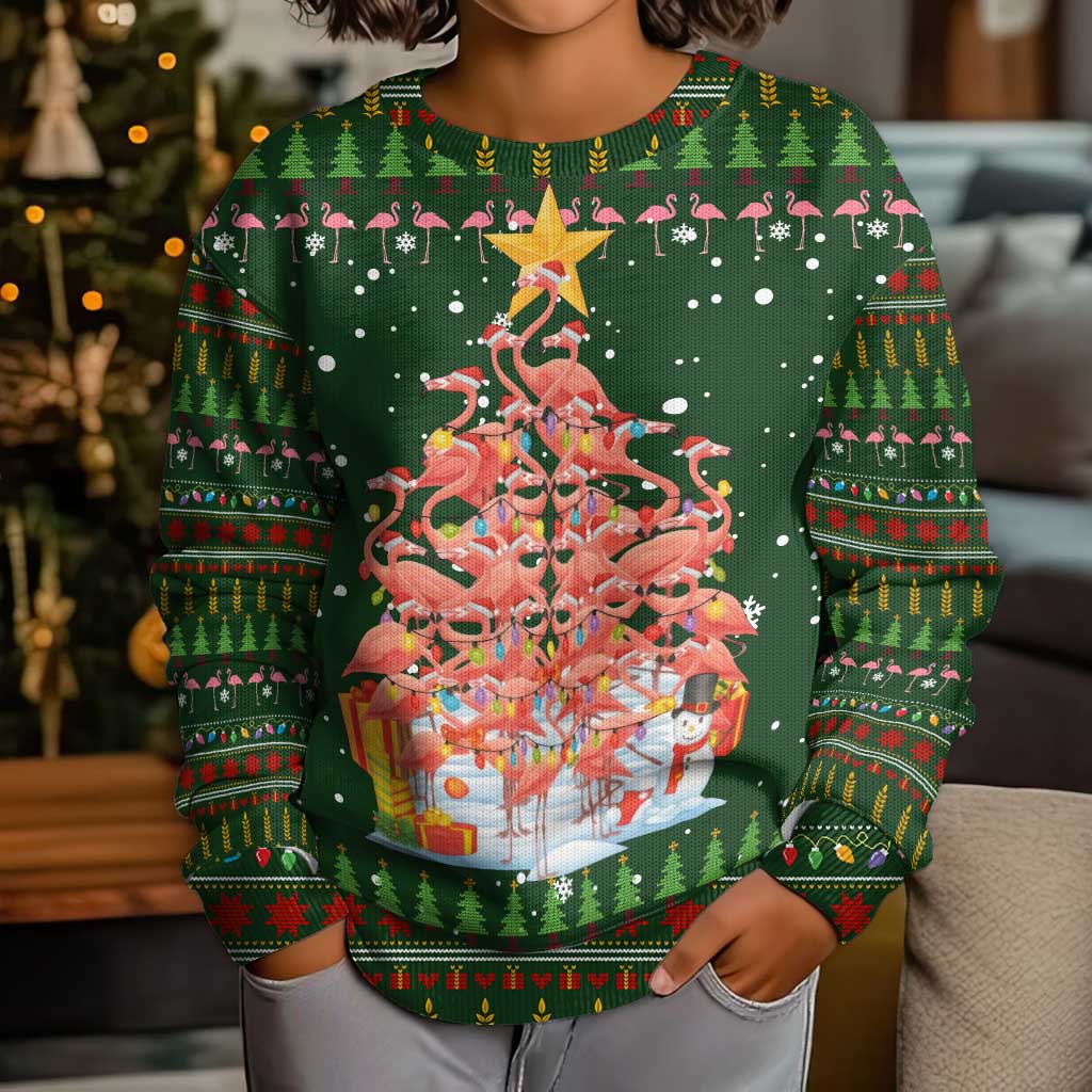 Flamingo Christmas Tree Christmas Kid Ugly Christmas Sweater Funny Xmas Holiday Patterns - Wonder Print Shop