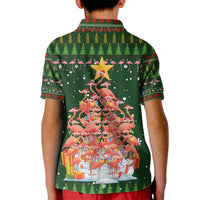 Flamingo Christmas Tree Christmas Kid Polo Shirt Funny Xmas Holiday Patterns - Wonder Print Shop