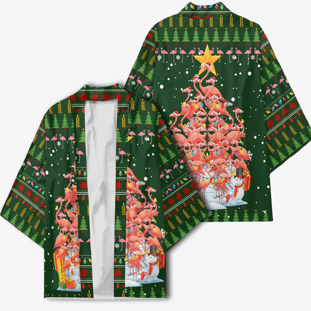 Flamingo Christmas Tree Christmas Kimono Funny Xmas Holiday Patterns - Wonder Print Shop