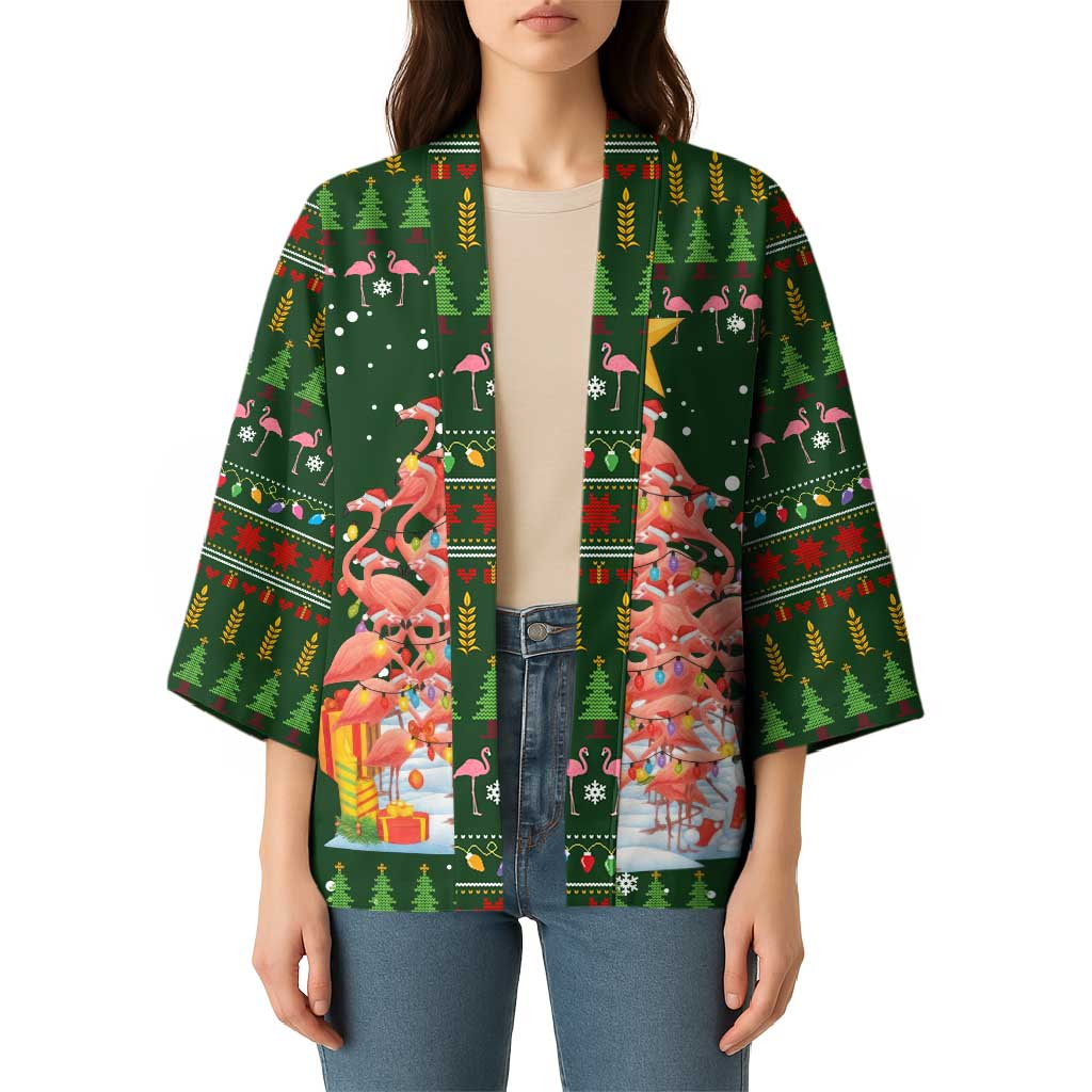 Flamingo Christmas Tree Christmas Kimono Funny Xmas Holiday Patterns - Wonder Print Shop