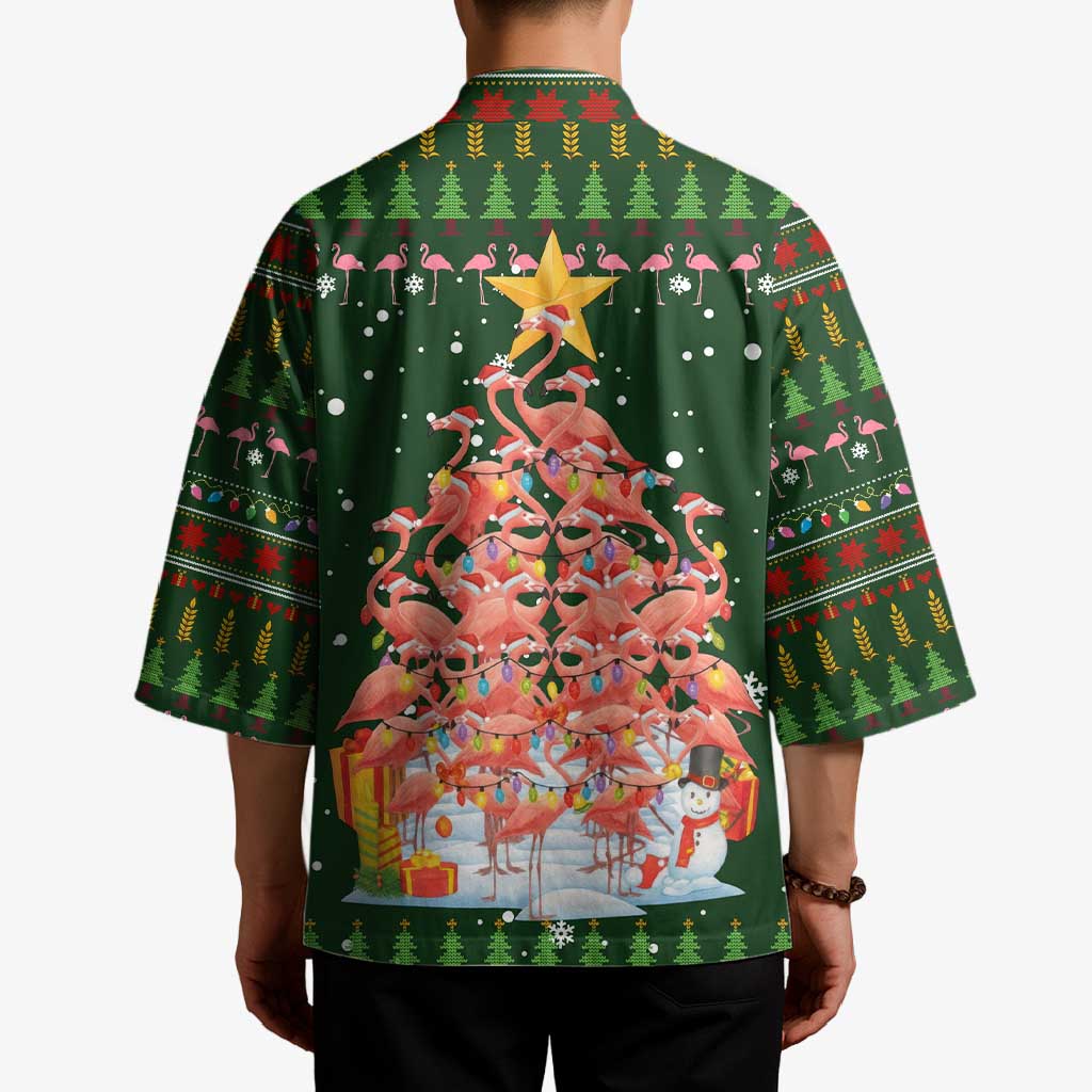 Flamingo Christmas Tree Christmas Kimono Funny Xmas Holiday Patterns - Wonder Print Shop