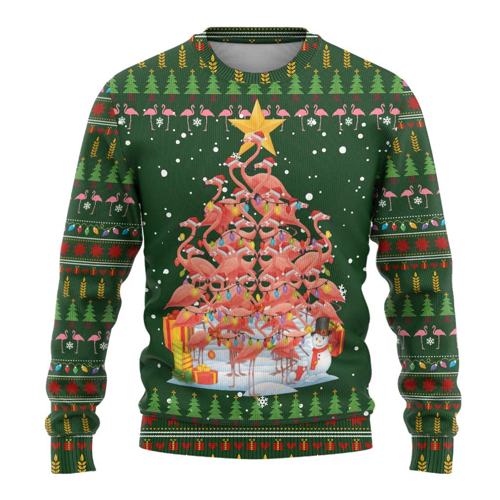 Flamingo Christmas Tree Christmas Ugly Christmas Sweater Funny Xmas Holiday Patterns - Wonder Print Shop