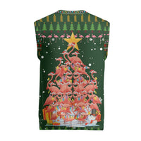 Flamingo Christmas Tree Christmas Knitted V-Neck Vest Funny Xmas Holiday Patterns - Wonder Print Shop