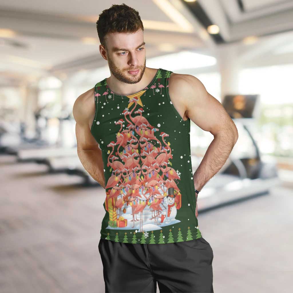 Flamingo Christmas Tree Christmas Men Tank Top Funny Xmas Holiday Patterns - Wonder Print Shop