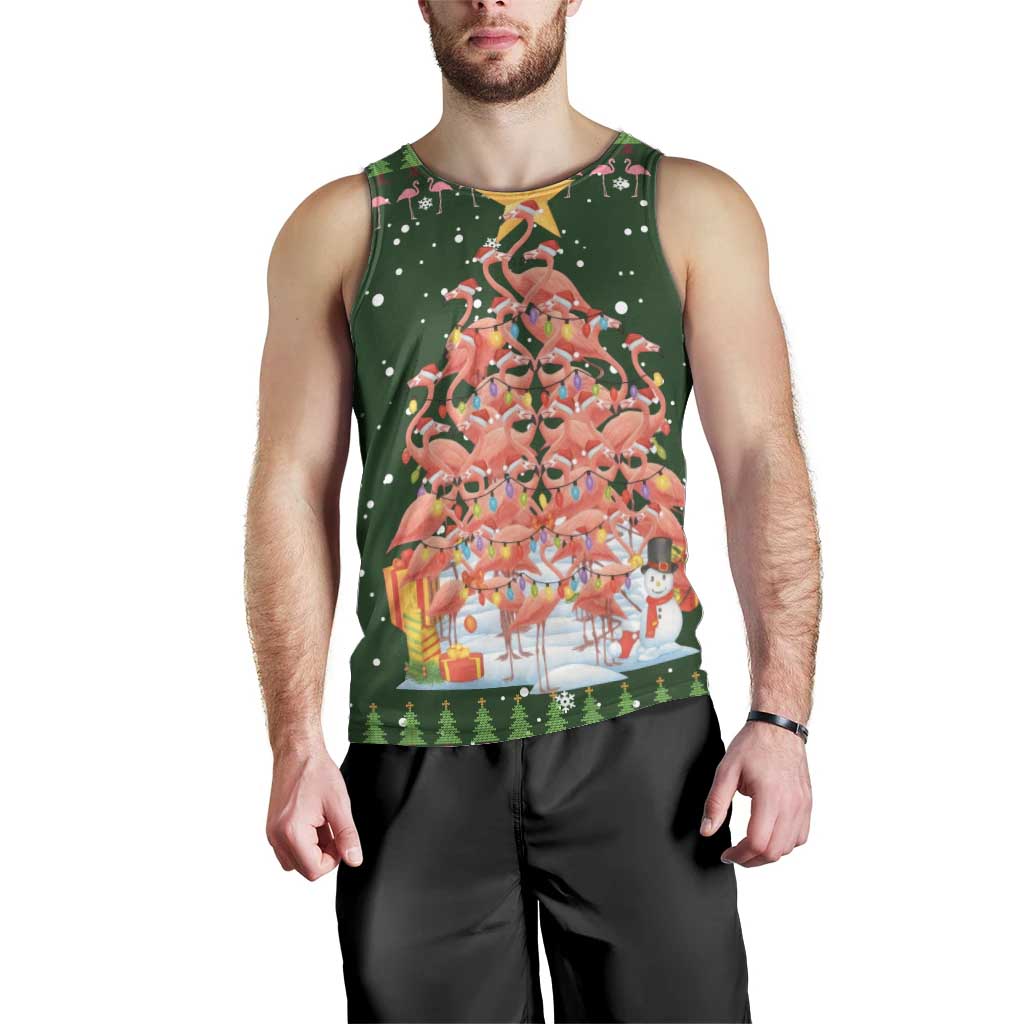 Flamingo Christmas Tree Christmas Men Tank Top Funny Xmas Holiday Patterns - Wonder Print Shop