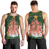 Flamingo Christmas Tree Christmas Men Tank Top Funny Xmas Holiday Patterns - Wonder Print Shop