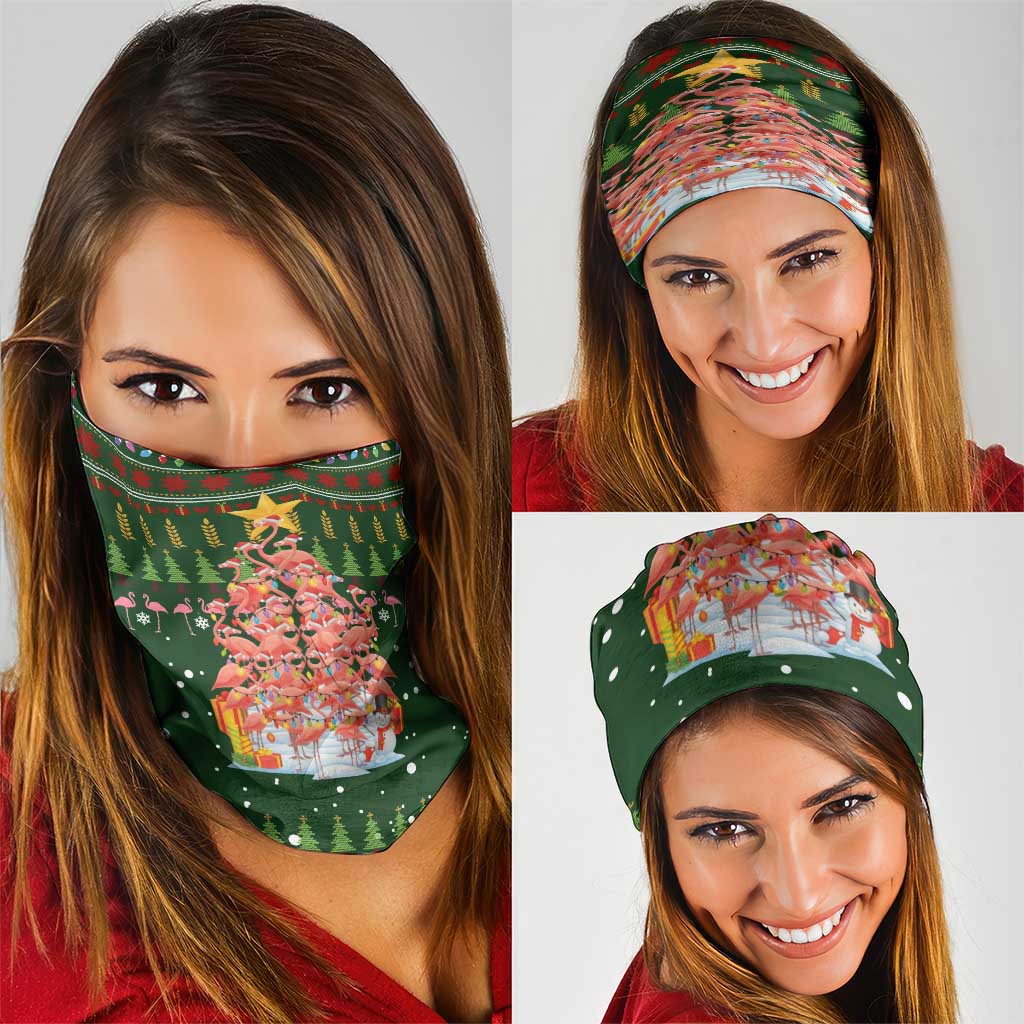 Flamingo Christmas Tree Christmas Neck Gaiter Funny Xmas Holiday Patterns - Wonder Print Shop