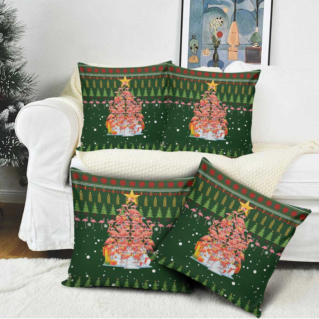 Flamingo Christmas Tree Christmas Pillow Cover Funny Xmas Holiday Patterns - Wonder Print Shop