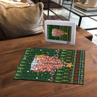 Flamingo Christmas Tree Christmas Puzzle Funny Xmas Holiday Patterns - Wonder Print Shop