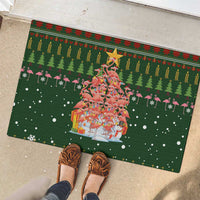 Flamingo Christmas Tree Christmas Rubber Doormat Funny Xmas Holiday Patterns - Wonder Print Shop