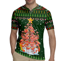 Flamingo Christmas Tree Christmas Rugby Jersey Funny Xmas Holiday Patterns - Wonder Print Shop