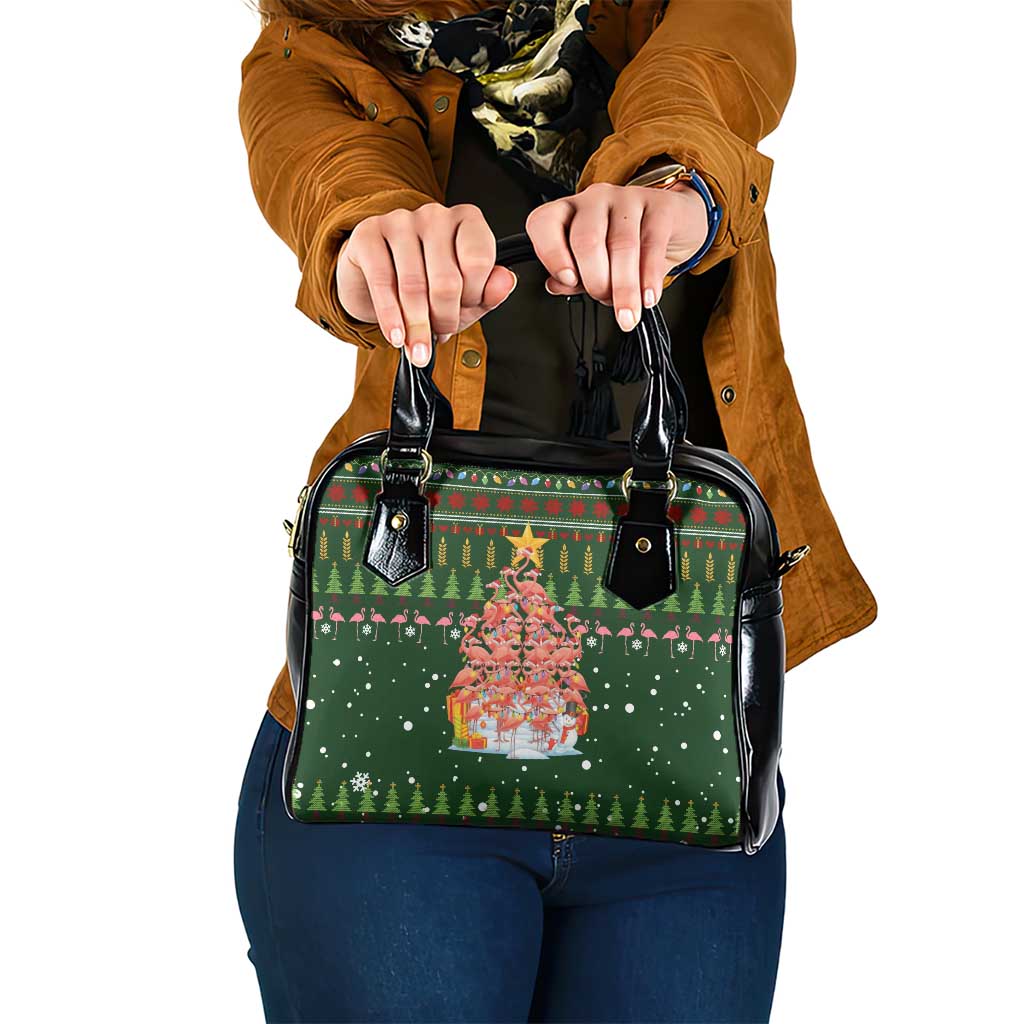 Flamingo Christmas Tree Christmas Shoulder Handbag Funny Xmas Holiday Patterns - Wonder Print Shop
