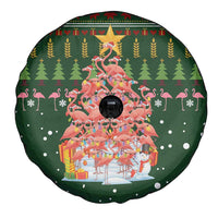 Flamingo Christmas Tree Christmas Spare Tire Cover Funny Xmas Holiday Patterns - Wonder Print Shop