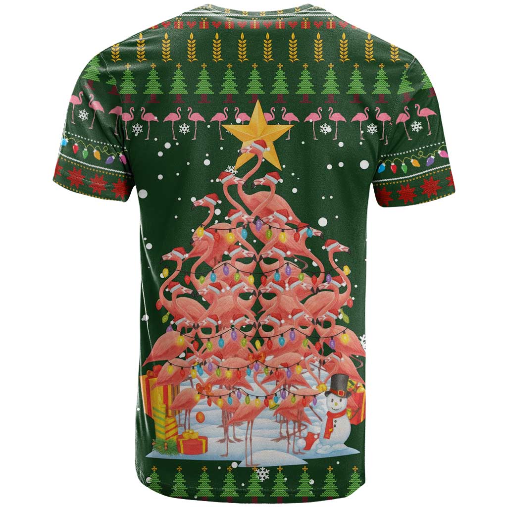 Flamingo Christmas Tree Christmas T Shirt Funny Xmas Holiday Patterns - Wonder Print Shop