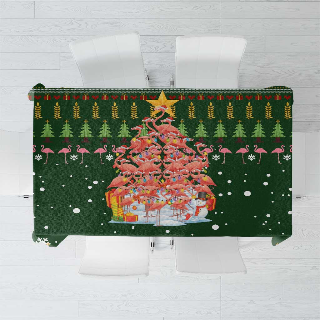 Flamingo Christmas Tree Christmas Tablecloth Funny Xmas Holiday Patterns - Wonder Print Shop