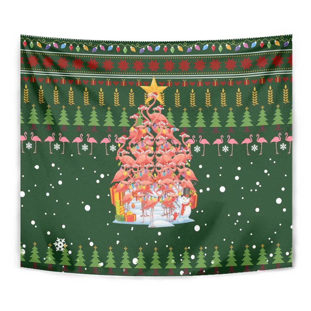 Flamingo Christmas Tree Christmas Tapestry Funny Xmas Holiday Patterns - Wonder Print Shop
