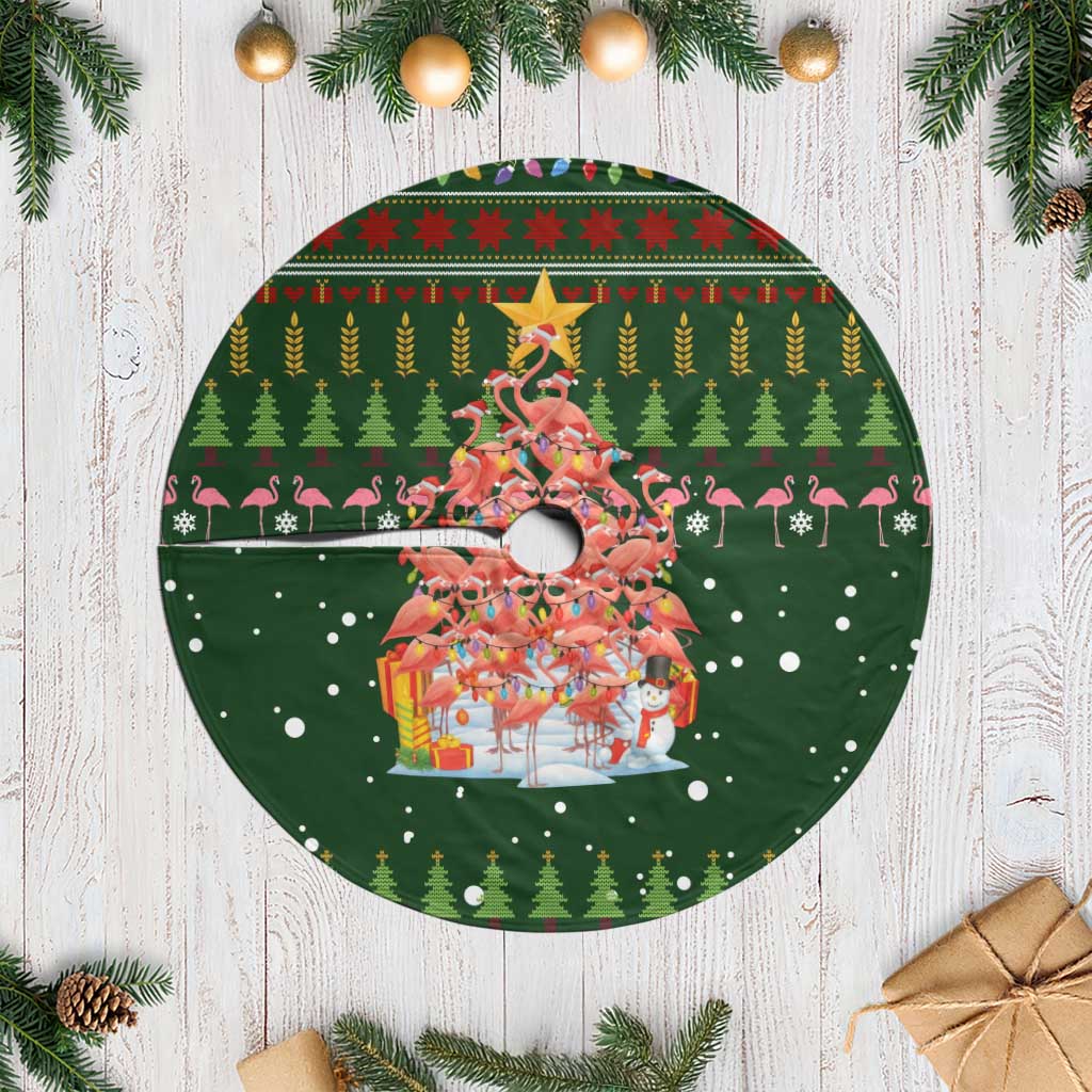 Flamingo Christmas Tree Christmas Tree Skirt Funny Xmas Holiday Patterns - Wonder Print Shop