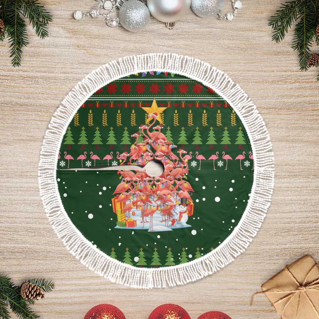 Flamingo Christmas Tree Christmas Tree Skirt Funny Xmas Holiday Patterns - Wonder Print Shop
