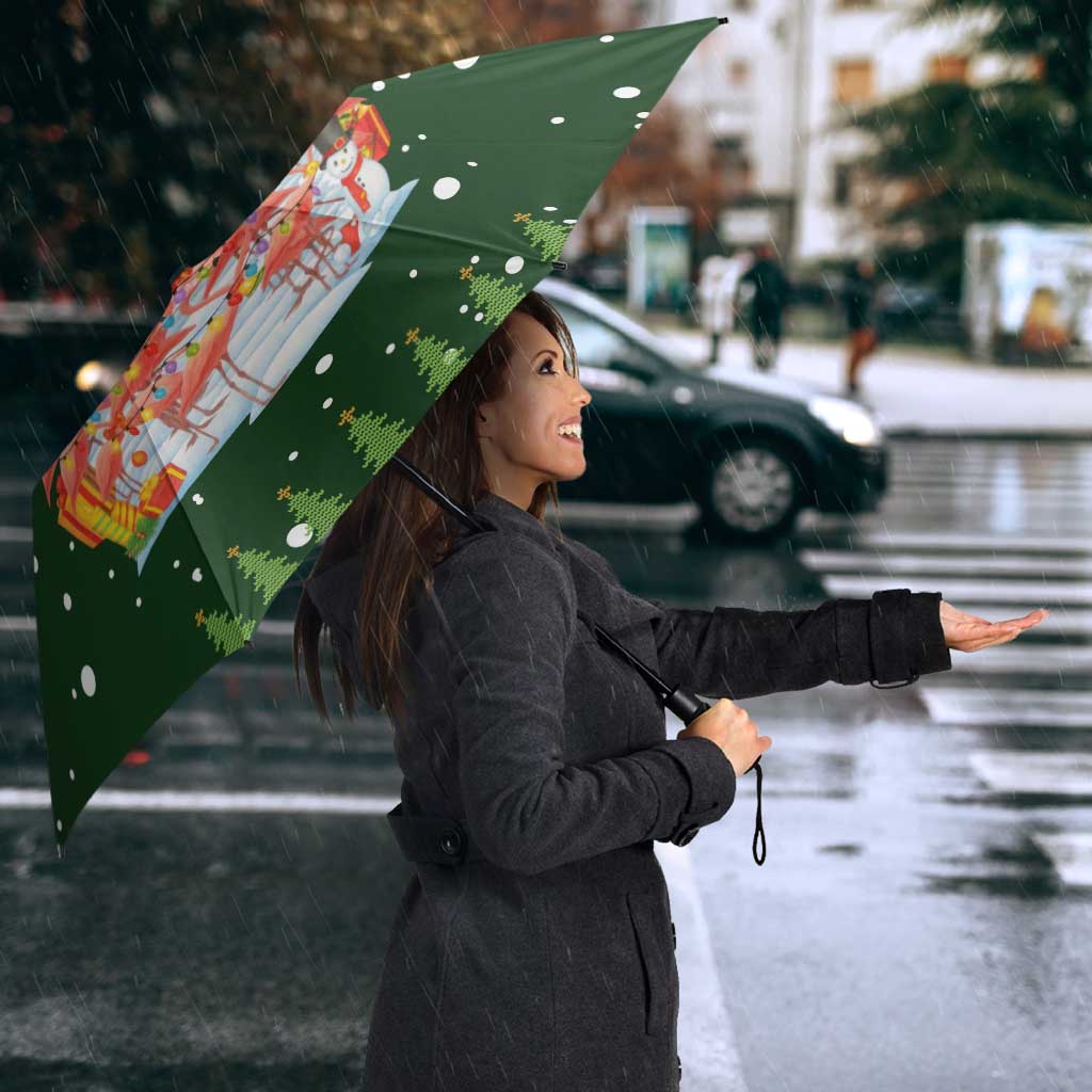 Flamingo Christmas Tree Christmas Umbrella Funny Xmas Holiday Patterns - Wonder Print Shop