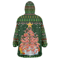 Flamingo Christmas Tree Christmas Wearable Blanket Hoodie Funny Xmas Holiday Patterns - Wonder Print Shop
