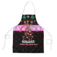 Flamingo Make Me Happy Christmas Apron Funny Xmas Holiday Patterns - Wonder Print Shop