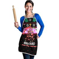 Flamingo Make Me Happy Christmas Apron Funny Xmas Holiday Patterns - Wonder Print Shop