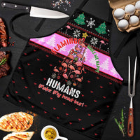 Flamingo Make Me Happy Christmas Apron Funny Xmas Holiday Patterns - Wonder Print Shop