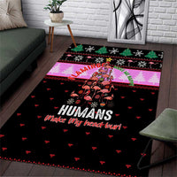 Flamingo Make Me Happy Christmas Area Rug Funny Xmas Holiday Patterns - Wonder Print Shop