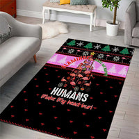 Flamingo Make Me Happy Christmas Area Rug Funny Xmas Holiday Patterns - Wonder Print Shop