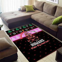 Flamingo Make Me Happy Christmas Area Rug Funny Xmas Holiday Patterns - Wonder Print Shop