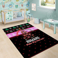 Flamingo Make Me Happy Christmas Area Rug Funny Xmas Holiday Patterns - Wonder Print Shop