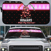 Flamingo Make Me Happy Christmas Auto Sun Shade Funny Xmas Holiday Patterns - Wonder Print Shop