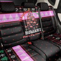 Flamingo Make Me Happy Christmas Back Car Seat Cover Funny Xmas Holiday Patterns - Wonder Print Shop