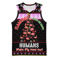 Flamingo Make Me Happy Christmas Basketball Jersey Funny Xmas Holiday Patterns - Wonder Print Shop