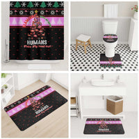 Flamingo Make Me Happy Christmas Bathroom Set Funny Xmas Holiday Patterns - Wonder Print Shop