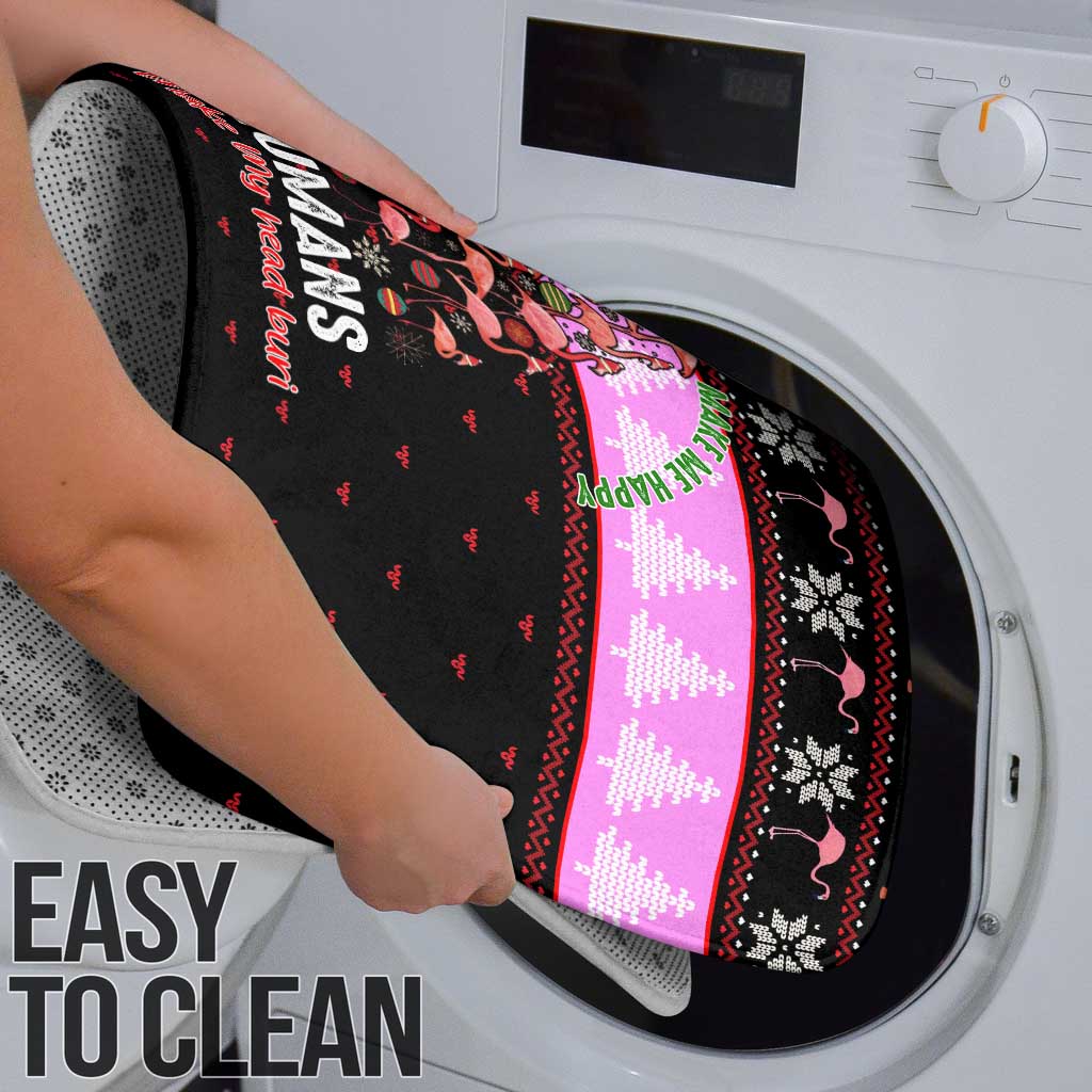 Flamingo Make Me Happy Christmas Bathroom Set Funny Xmas Holiday Patterns - Wonder Print Shop