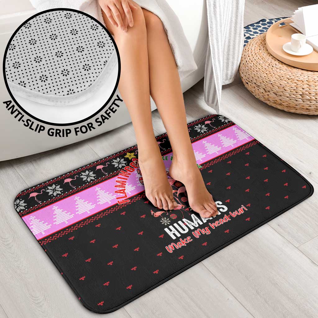 Flamingo Make Me Happy Christmas Bathroom Set Funny Xmas Holiday Patterns - Wonder Print Shop