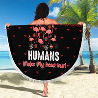 Flamingo Make Me Happy Christmas Beach Blanket Funny Xmas Holiday Patterns - Wonder Print Shop