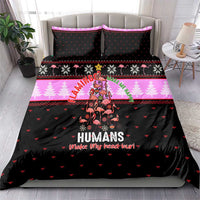 Flamingo Make Me Happy Christmas Bedding Set Funny Xmas Holiday Patterns - Wonder Print Shop