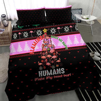 Flamingo Make Me Happy Christmas Bedding Set Funny Xmas Holiday Patterns - Wonder Print Shop